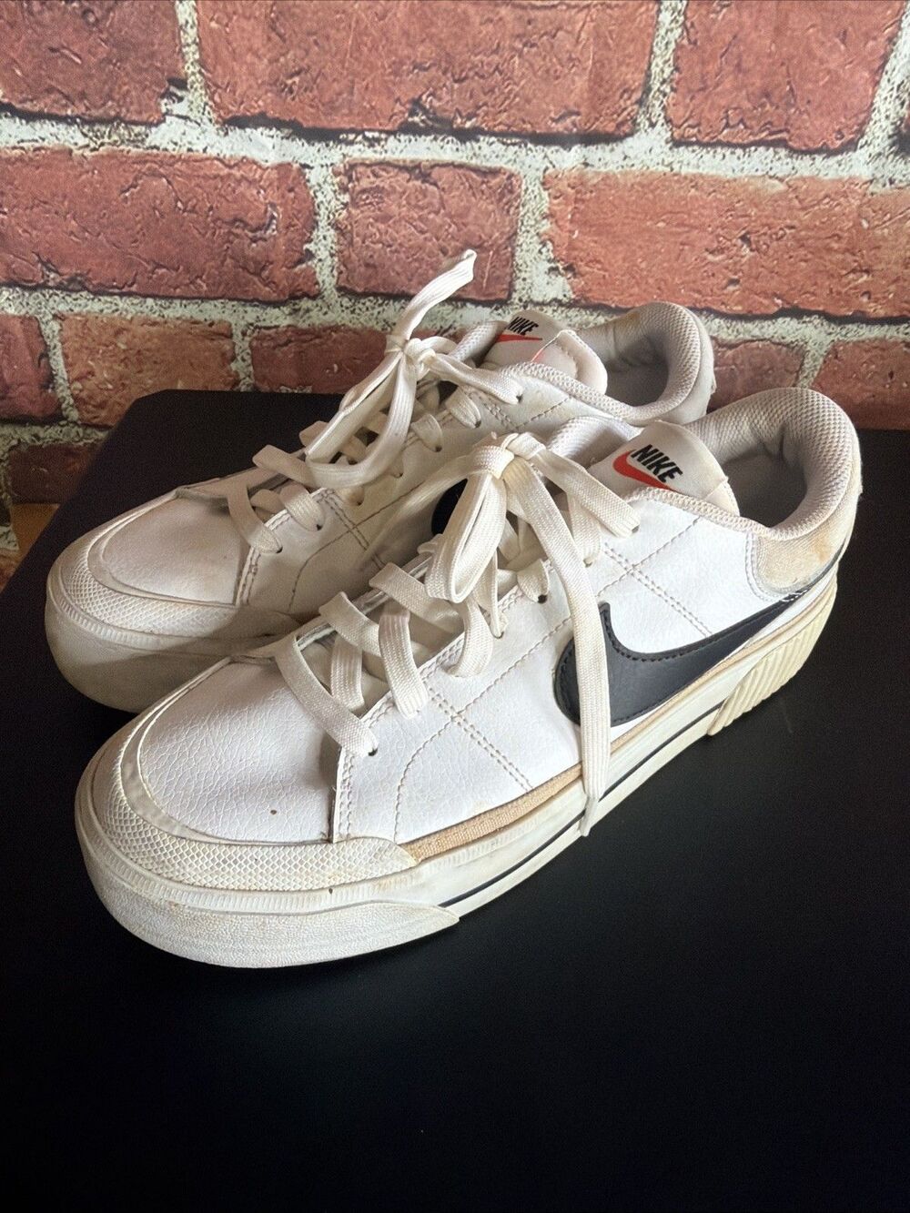 Nike Court Legacy Lift Womens Athletic Shoes White Black Size 9 DM7590-100